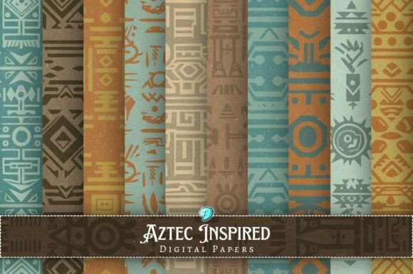 Download Aztec Inspired Digital Papers - Red Collection
