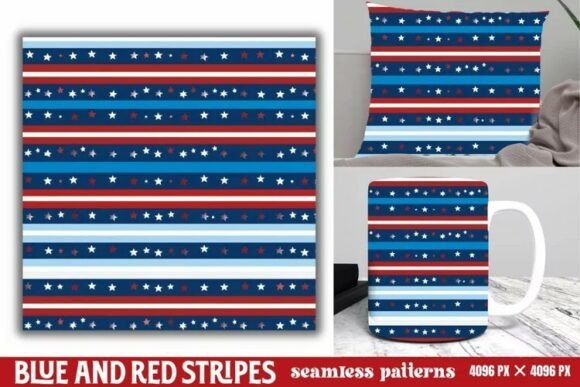 Download Blue and Red Stripes Seamless Pattern - Red Collection