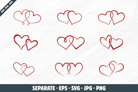 Download Two Red Hearts United Vectors, Heart Svg - Red Collection