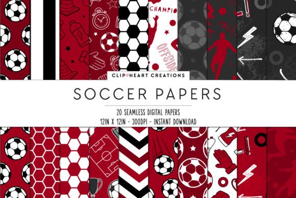 Download Red Soccer Seamless Digital Papers - Red Collection