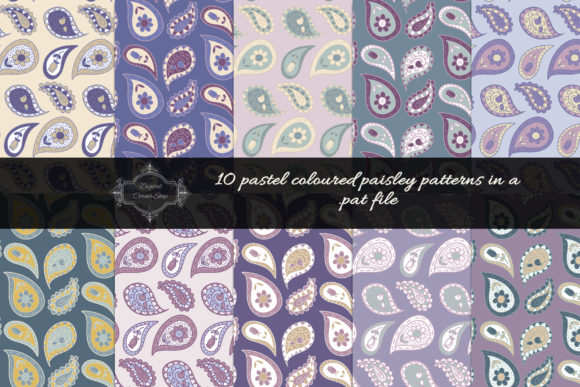 Download 10 Pastel Colored Paisley Patterns - Red Collection