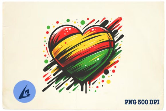 Download Heart Green Red Yellow Juneteenth PNG - Red Collection