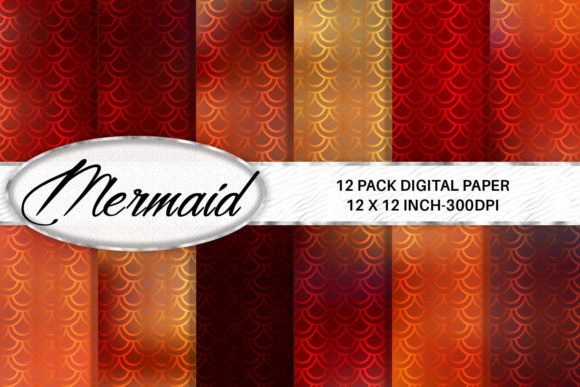 Download Red Mermaid Scales Digital Paper - Red Collection
