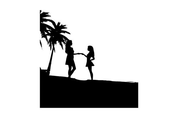 Download Beach Girls Silhouette SVG - Beach Collection
