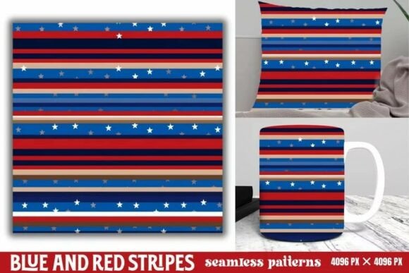 Download Blue and Red Stripes Seamless Pattern - Red Collection