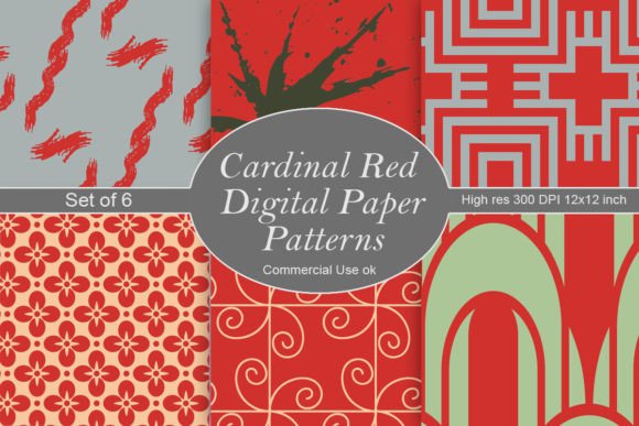 Download Cardinal Red Digital Paper Patterns - Red Collection