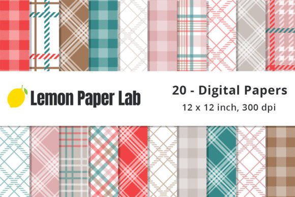 Download Red, Green &amp; Pink Christmas Plaid Papers - Red Collection