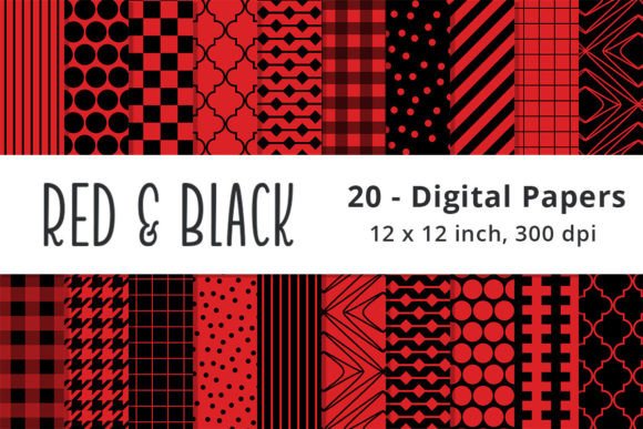 Download Red and Black Digital Scrapbook Papers - Red Collection