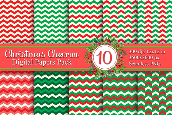 Download Christmas Digital Paper Chevron Zigzag - Christmas Collection