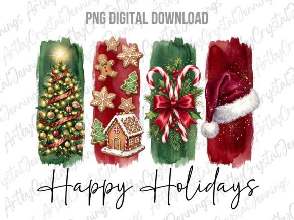 Download Happy Holidays Christmas Brushstroke PNG - Premium Resources