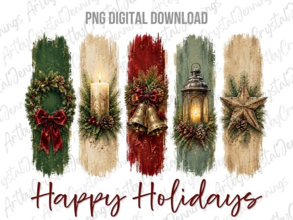 Download Happy Holidays Christmas Brushstroke PNG - Holidays Collection