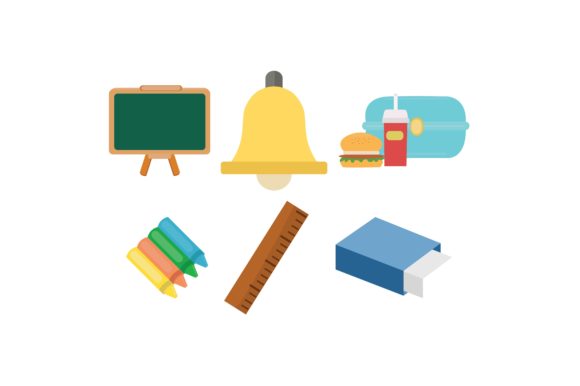 Download School Supply Coloured Graphic Set - Red Collection