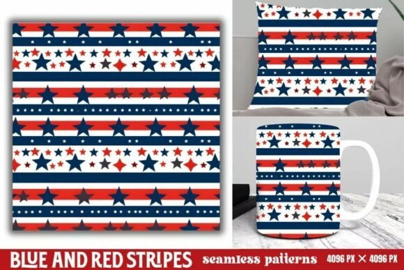 Download Blue and Red Stripes Seamless Pattern - Red Collection
