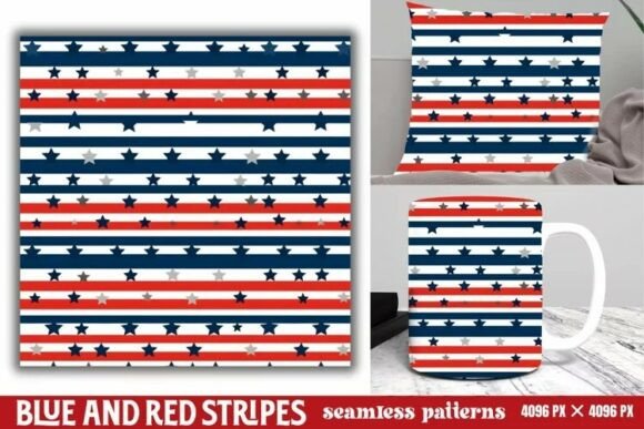 Download Blue and Red Stripes Seamless Pattern - Red Collection
