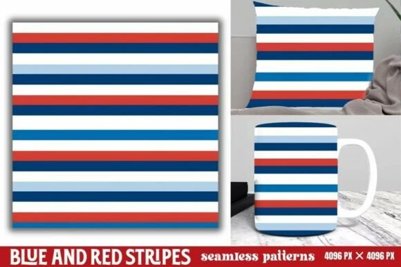 Download Blue and Red Stripes Seamless Pattern - Red Collection