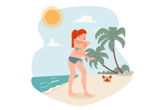 Download Sunburned Girl on Beach. Hot Weather Dan - Beach Collection