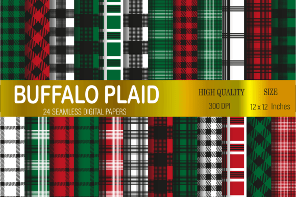 Download Christmas Buffalo Plaid Digital Paper - Christmas Collection
