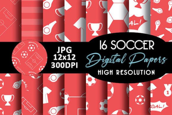Download Red Soccer Sport Digital Papers Pattern - Red Collection