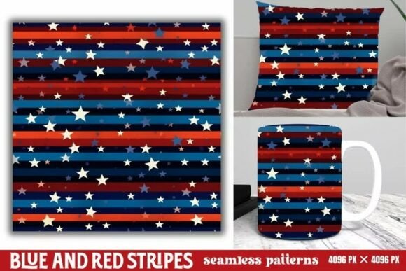 Download Blue and Red Stripes Seamless Pattern - Red Collection