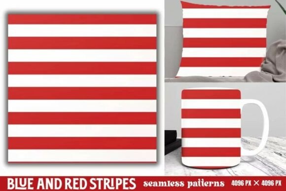Download Blue and Red Stripes Seamless Pattern - Red Collection