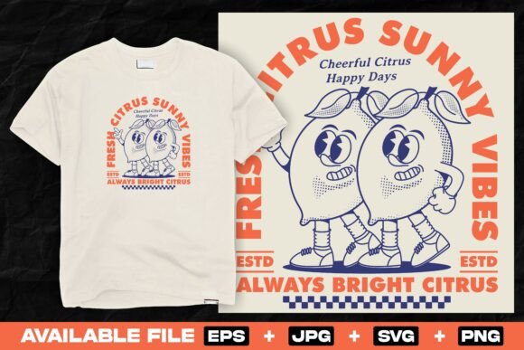 Download Retro Citrus Lemon Character Design - Citrus lemon Collection