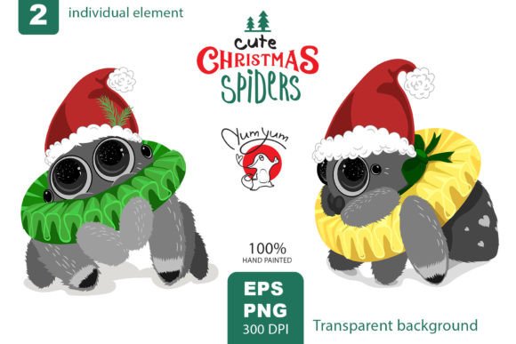 Download Cute Christmas Spiders - Christmas Collection