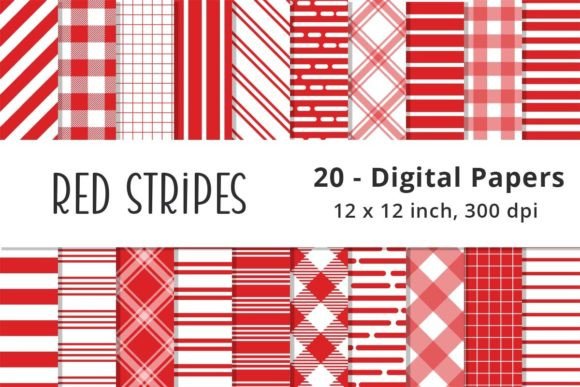 Download Red Stripes Background Digital Papers - Red Collection