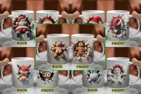 Download Both Side 3D Christmas Mug Wrap Bundle - Christmas Collection