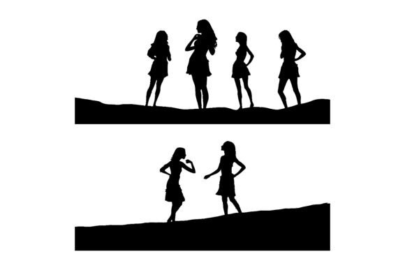 Download Girls on the Beach Silhouettes - Beach Collection