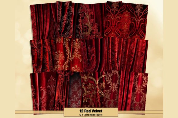 Download Red Velvet Theater Curtain Digital Paper - Premium Bundle