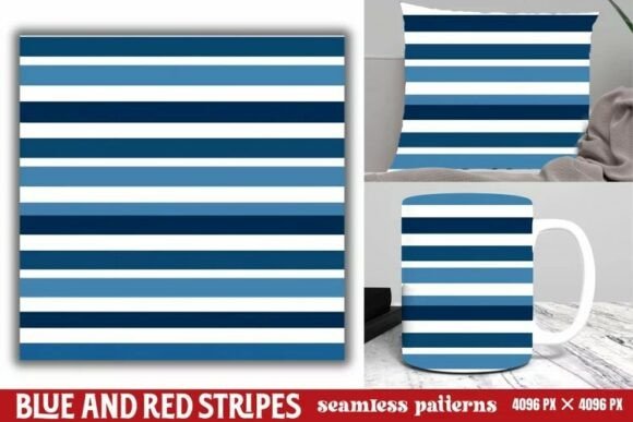 Download Blue and Red Stripes Seamless Pattern - Red Collection