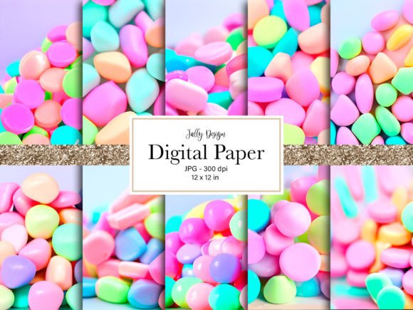 Download Pastel Colored Candies Digital Papers - Red Collection