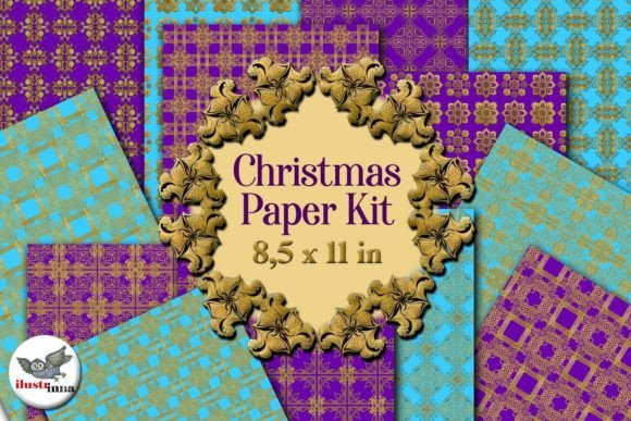 Download Blue-Purple &amp; Gold Christmas Paper - Christmas Collection