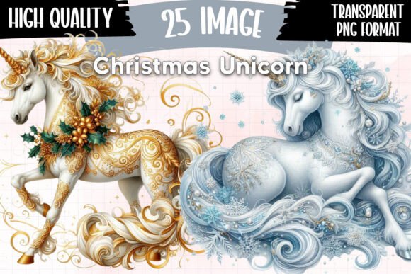 Download Christmas Unicorn Clipart Sublimation - Christmas Collection