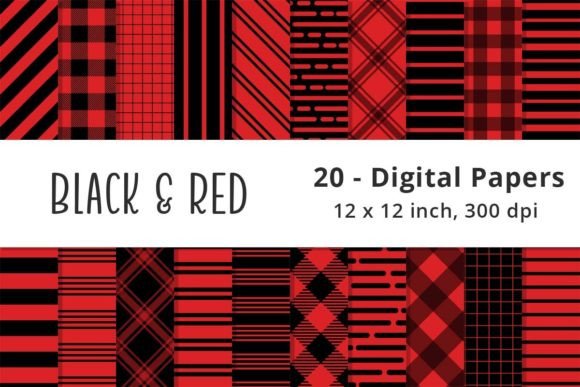 Download Red &amp; Black Stripes Digital Backgrounds - Red Collection
